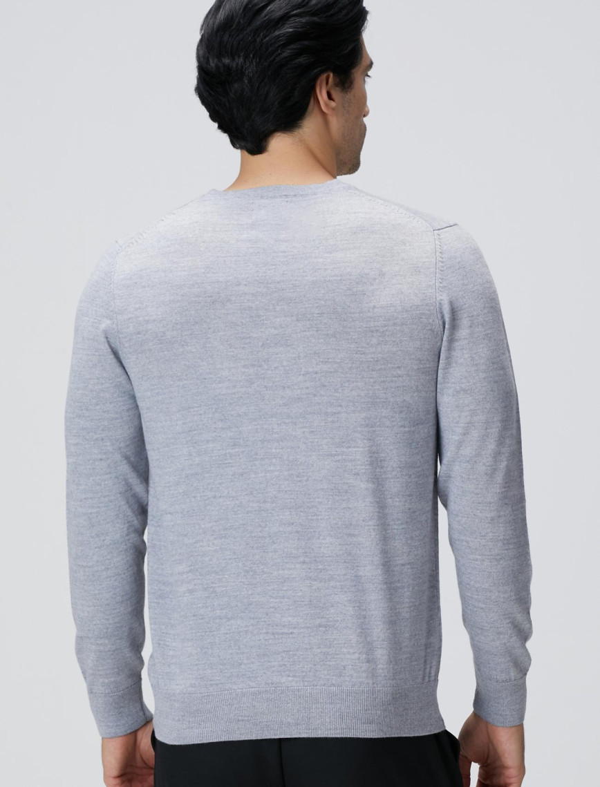 Network Erkek Gri Melanj Yün Karışımlı Triko Kazak Network Erkek Gri Melanj Yün Karışımlı Triko Kazak