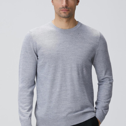 Network Erkek Gri Melanj Yün Karışımlı Triko Kazak Network Erkek Gri Melanj Yün Karışımlı Triko Kazak