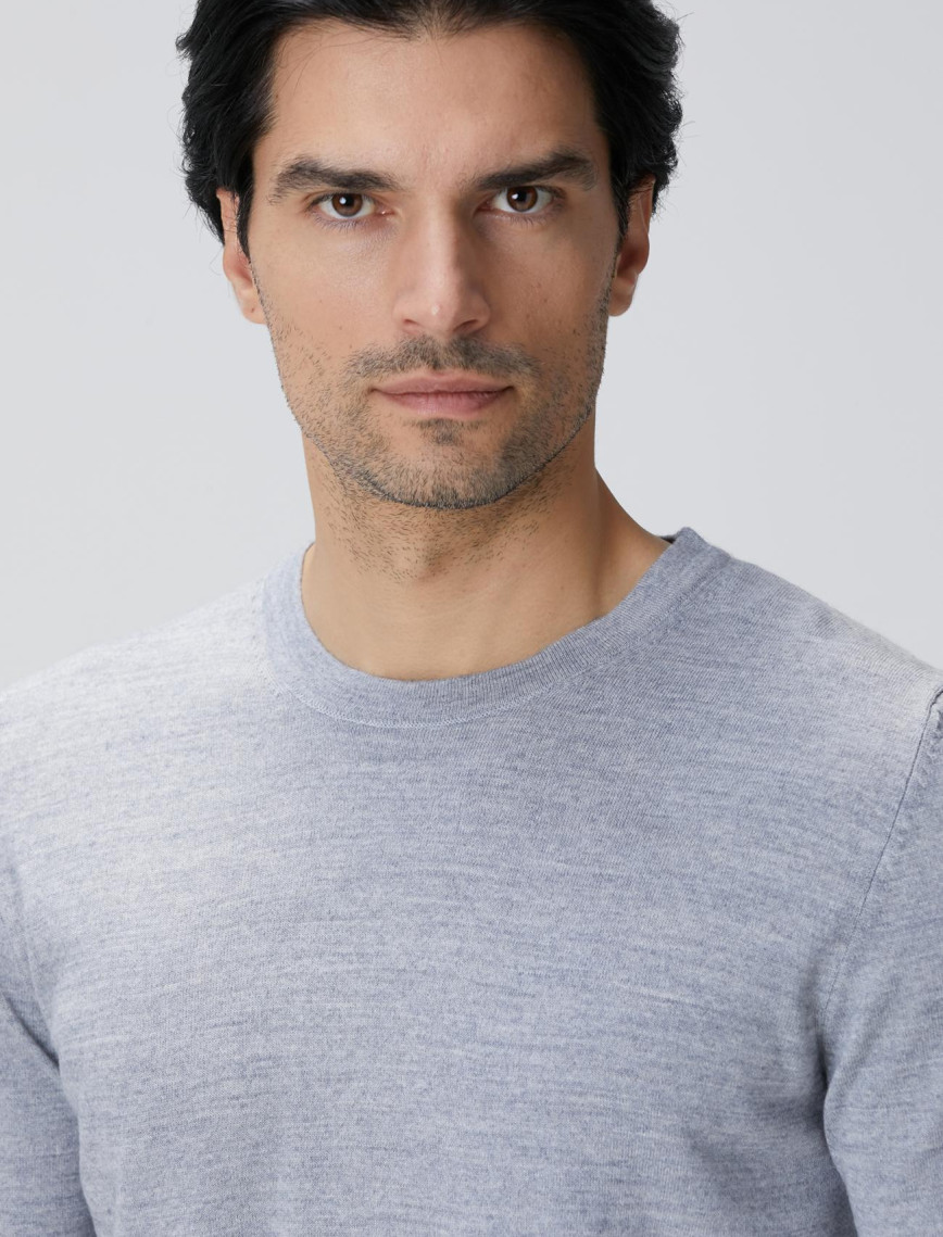 Network Erkek Gri Melanj Yün Karışımlı Triko Kazak Network Erkek Gri Melanj Yün Karışımlı Triko Kazak