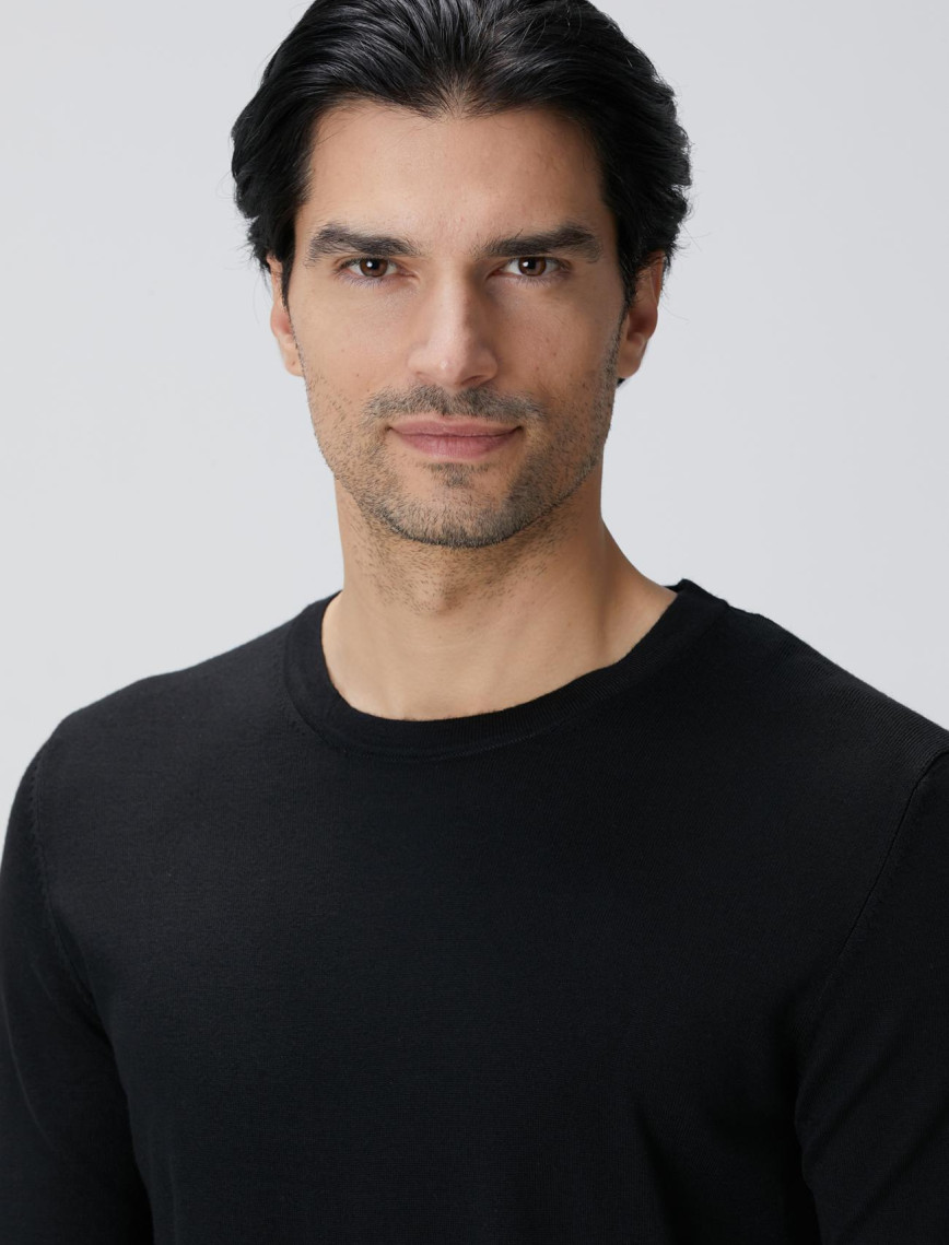 Network Erkek Siyah Yün Karışımlı Triko Kazak Network Erkek Siyah Yün Karışımlı Triko Kazak