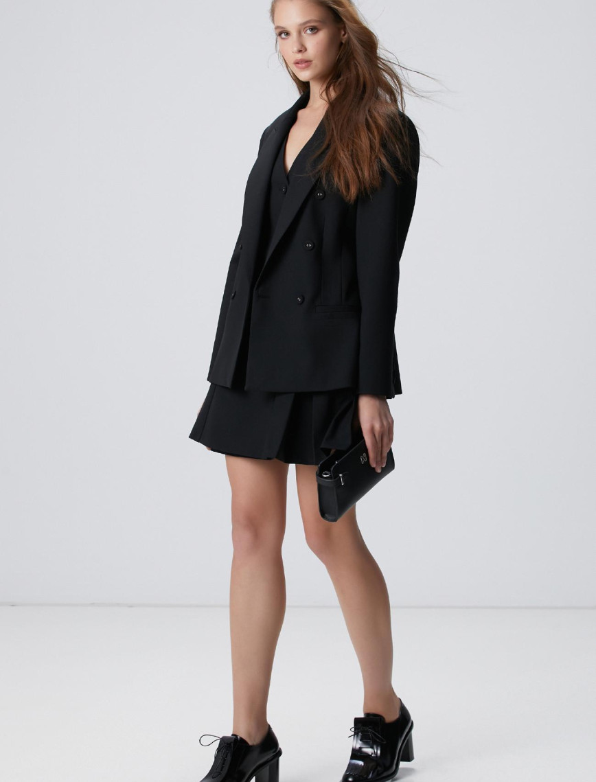 Network Kadın Siyah Yün Karışımlı Etek Network Kadın Siyah Yün Karışımlı Etek