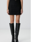 Network Kadın Siyah Yün Karışımlı Mini Etek Network Kadın Siyah Yün Karışımlı Mini Etek