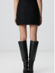 Network Kadın Siyah Yün Karışımlı Mini Etek Network Kadın Siyah Yün Karışımlı Mini Etek