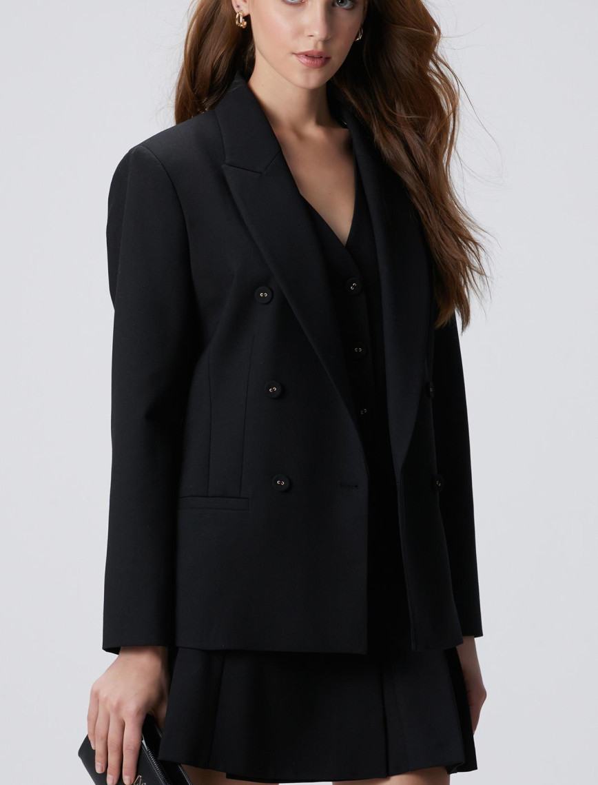 Network Kadın Siyah Yün Karışımlı Ceket Network Kadın Siyah Yün Karışımlı Ceket