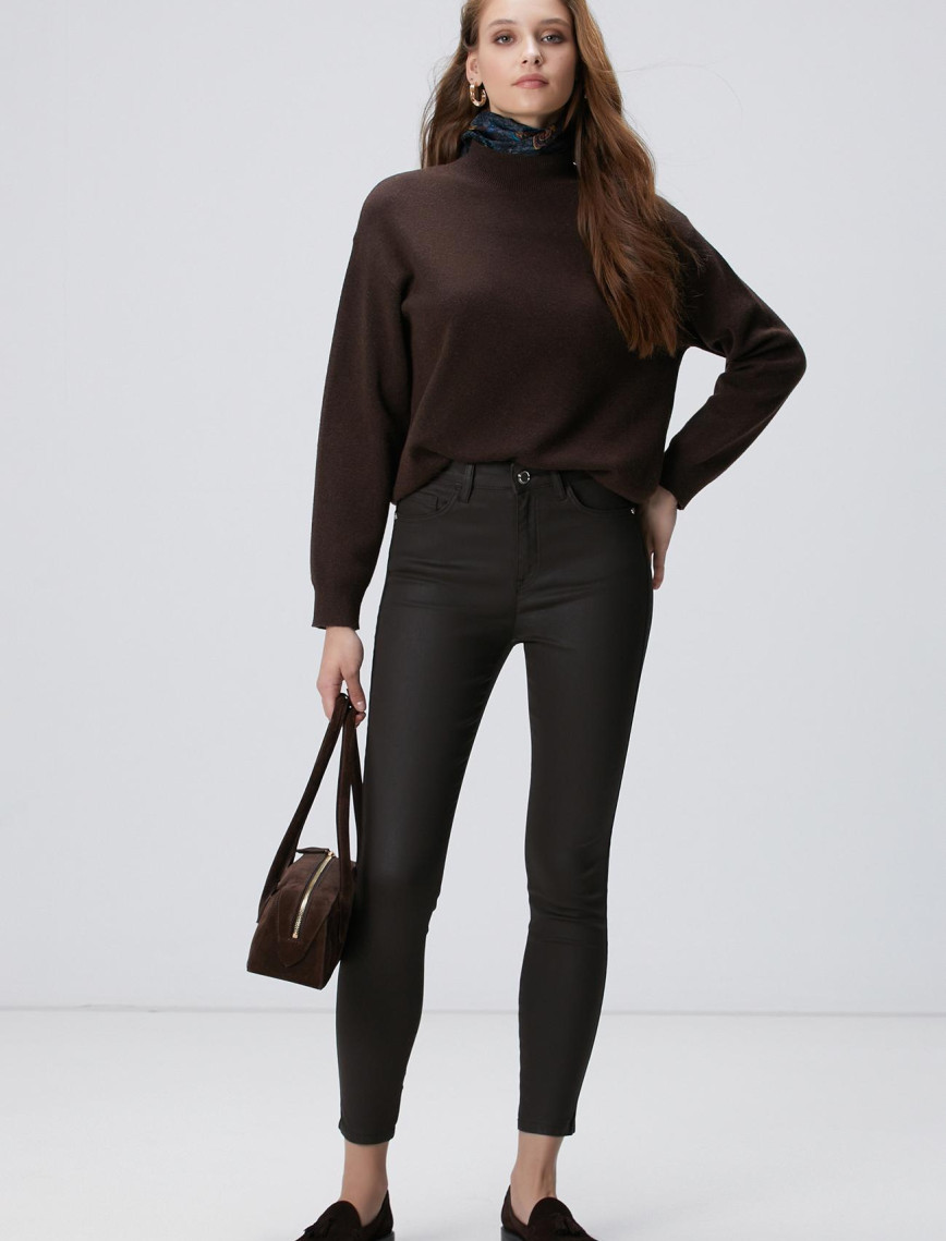 Network Kadın Koyu Kahverengi Denim Pantolon Network Kadın Koyu Kahverengi Denim Pantolon