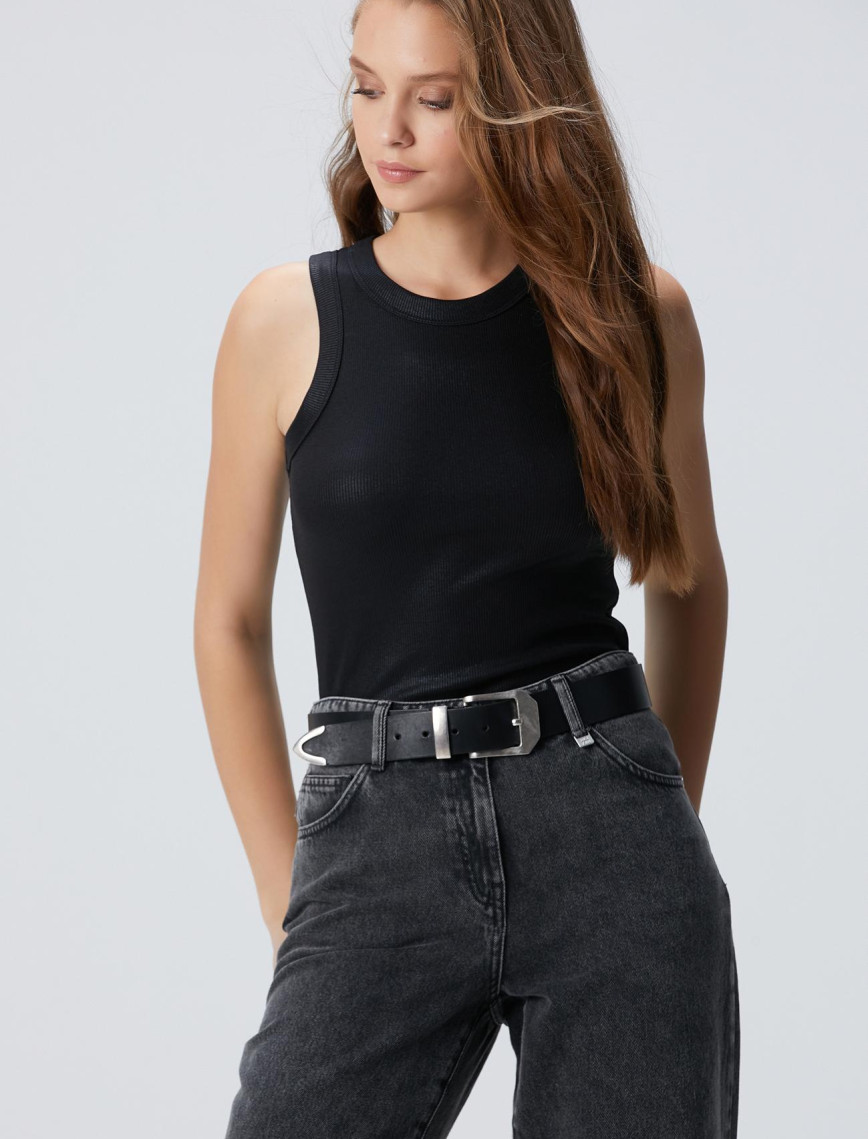 Network Kadın Siyah Varak Baskılı Örme Atlet Network Kadın Siyah Varak Baskılı Örme Atlet