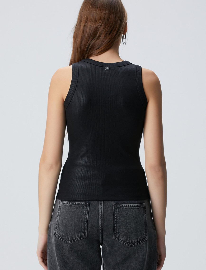 Network Kadın Siyah Varak Baskılı Örme Atlet Network Kadın Siyah Varak Baskılı Örme Atlet