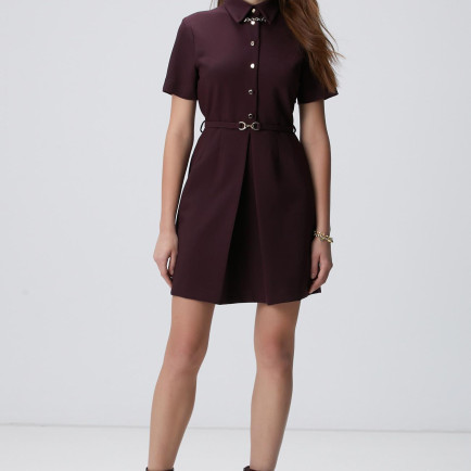 Network Kadın Vişne Kemerli Mini Elbise Network Kadın Vişne Kemerli Mini Elbise