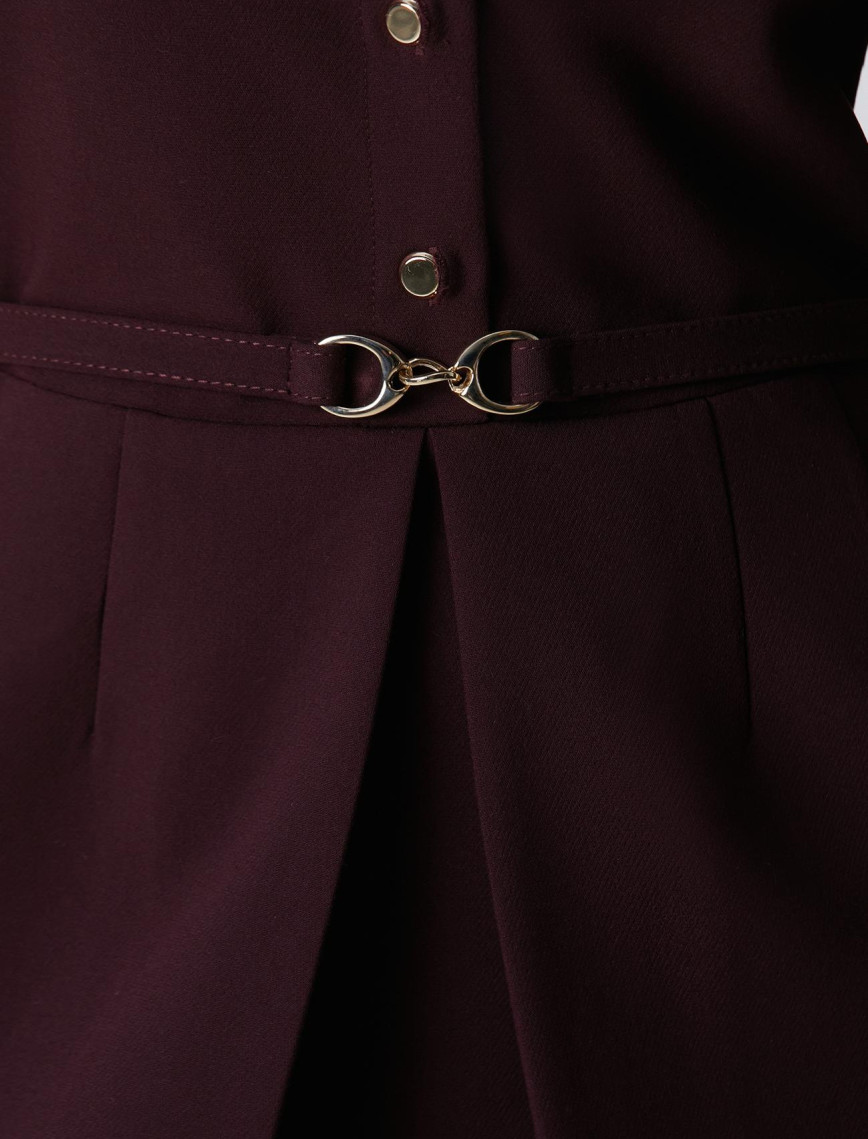 Network Kadın Vişne Kemerli Mini Elbise