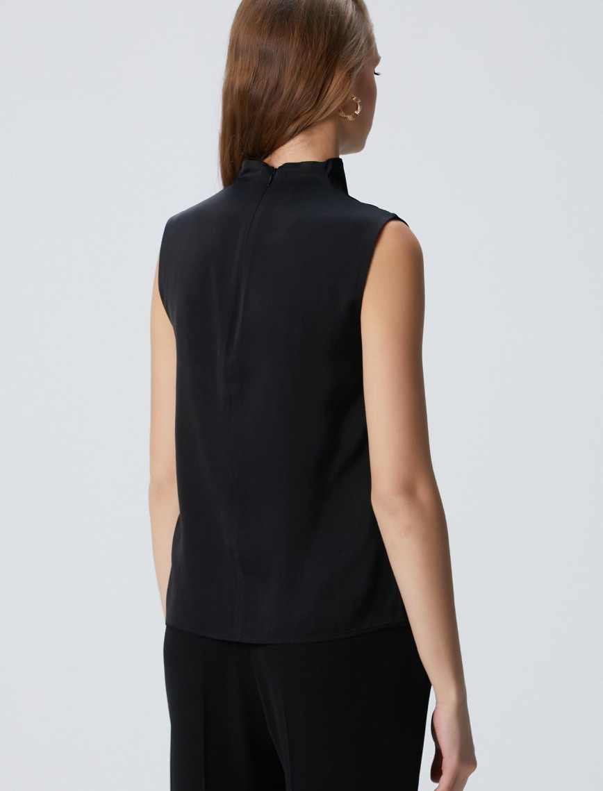 Network Kadın Siyah Degaje Yaka Bluz Network Kadın Siyah Degaje Yaka Bluz