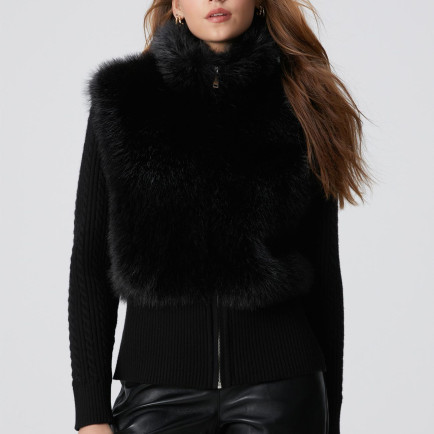 Network Kadın Kırık Beyaz Suni Kürk Detaylı Triko Mont Network Kadın Kırık Beyaz Suni Kürk Detaylı Triko Mont