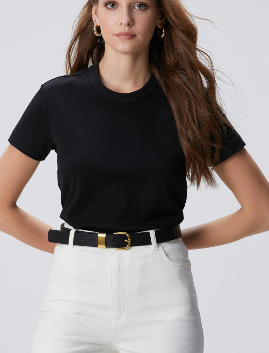 Network Kadın Siyah Basic T-shirt Network Kadın Siyah Basic T-shirt