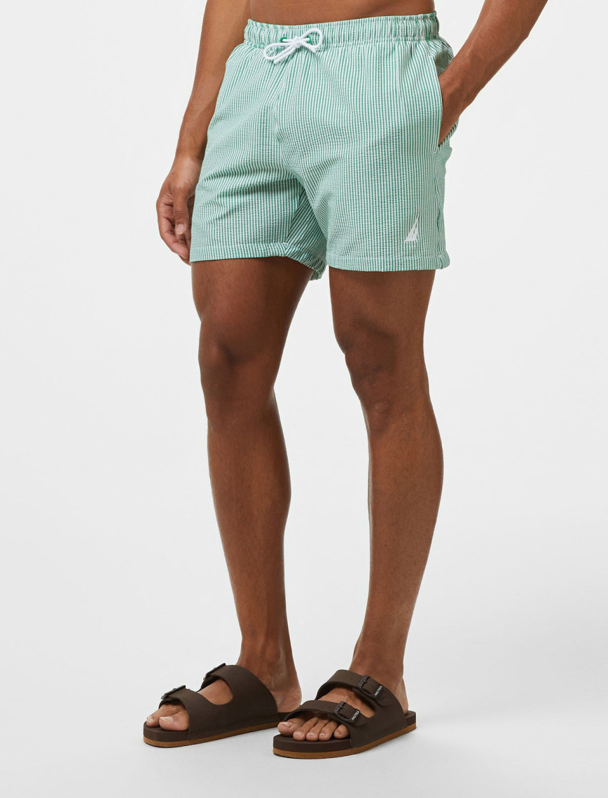 Nautica Erkek Yeşil Çizgili Deniz Şortu