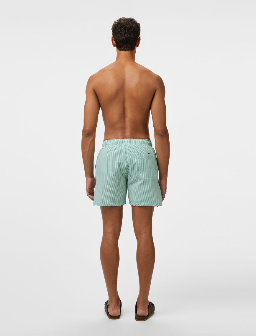 Nautica Erkek Yeşil Çizgili Deniz Şortu