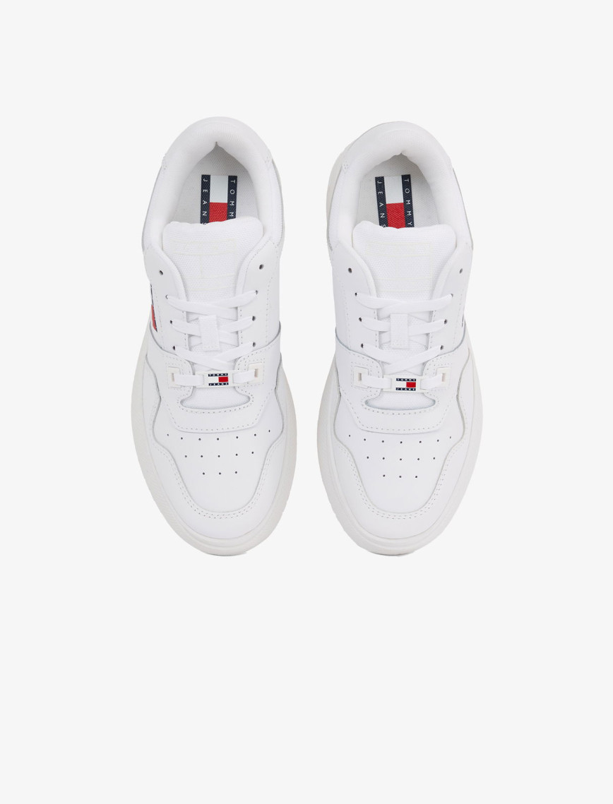Tommy Jeans New Retro Basket Kadın Beyaz Sneaker Tommy Jeans New Retro Basket Kadın Beyaz Sneaker