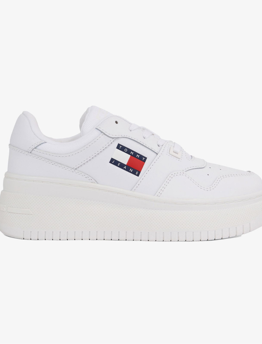 Tommy Jeans New Retro Basket Kadın Beyaz Sneaker Tommy Jeans New Retro Basket Kadın Beyaz Sneaker