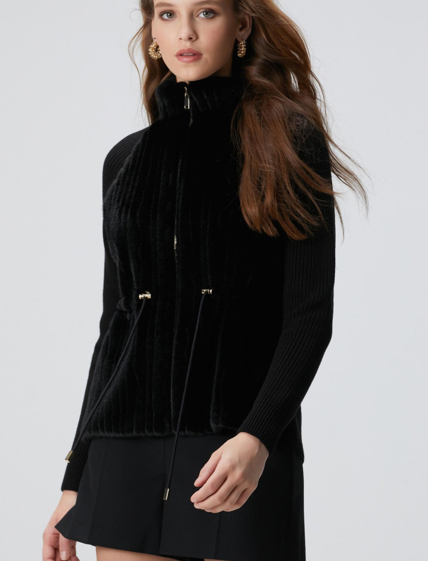 Network Kadın Siyah Suni Kürklü Mont Network Kadın Siyah Suni Kürklü Mont