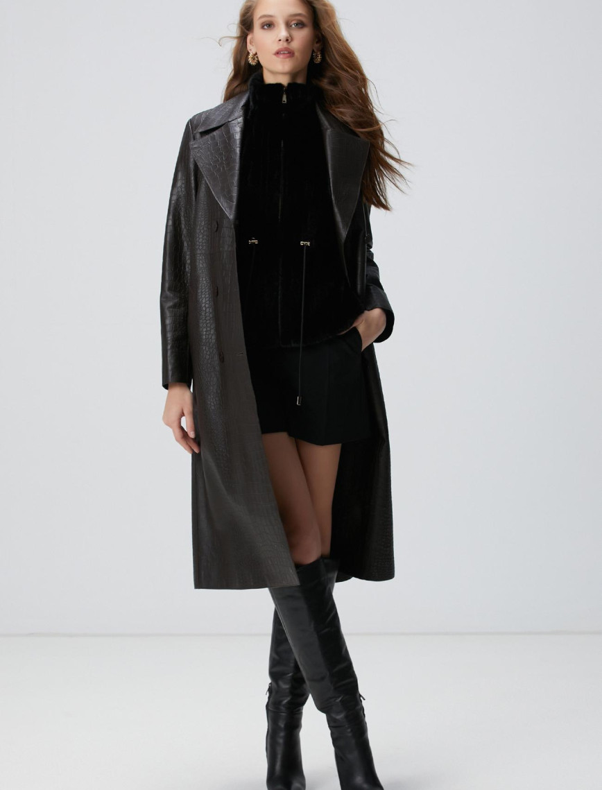 Network Kadın Siyah Suni Kürklü Mont Network Kadın Siyah Suni Kürklü Mont