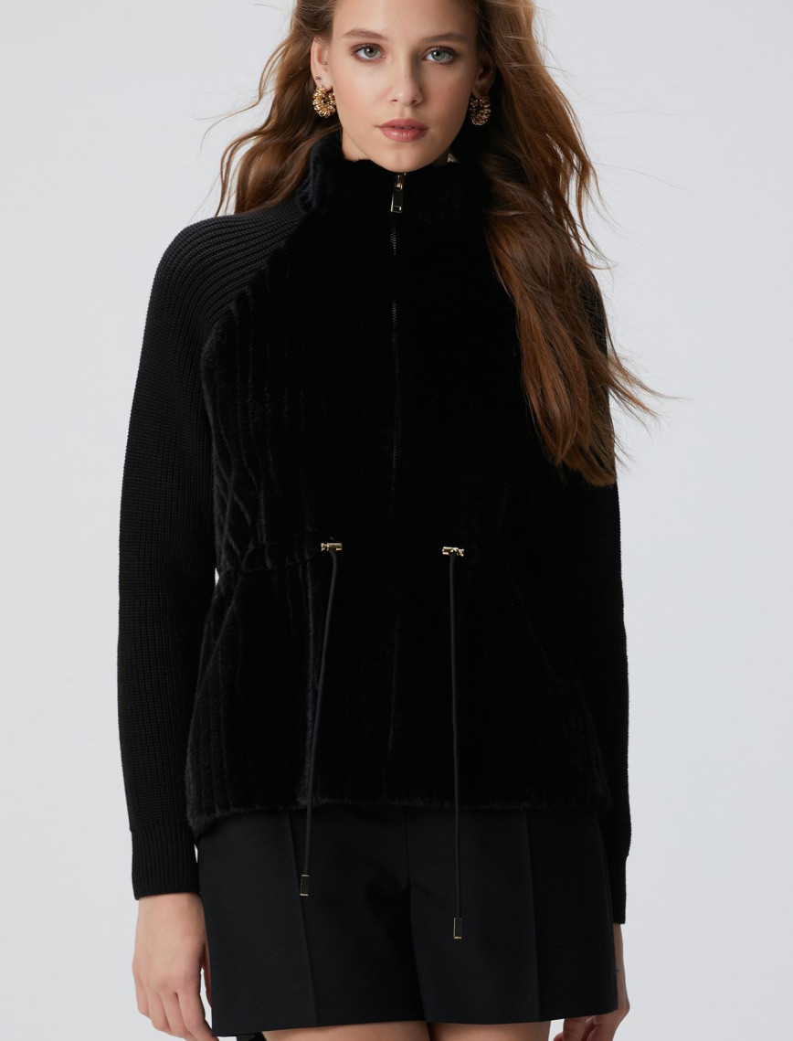 Network Kadın Siyah Suni Kürklü Mont Network Kadın Siyah Suni Kürklü Mont