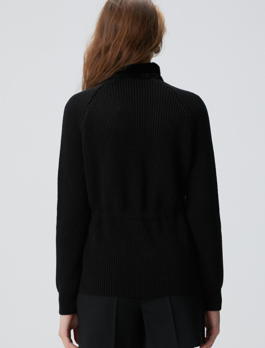 Network Kadın Siyah Suni Kürklü Mont Network Kadın Siyah Suni Kürklü Mont