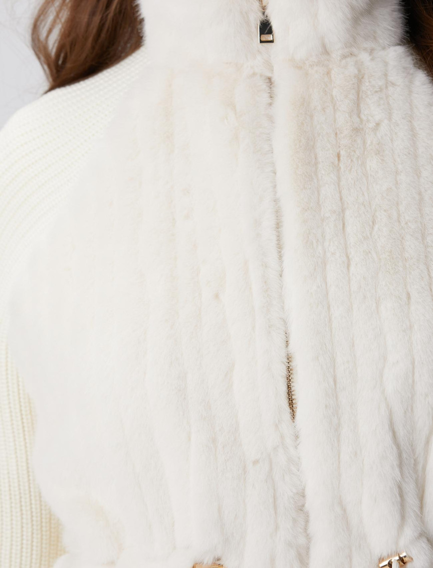 Network Kadın Suni Kürklü Triko Mont Network Kadın Suni Kürklü Triko Mont