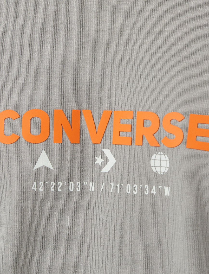 Converse Star Chevron Baskılı Erkek Oversize Fit Gri T-Shirt Converse Star Chevron Baskılı Erkek Oversize Fit Gri T-Shirt