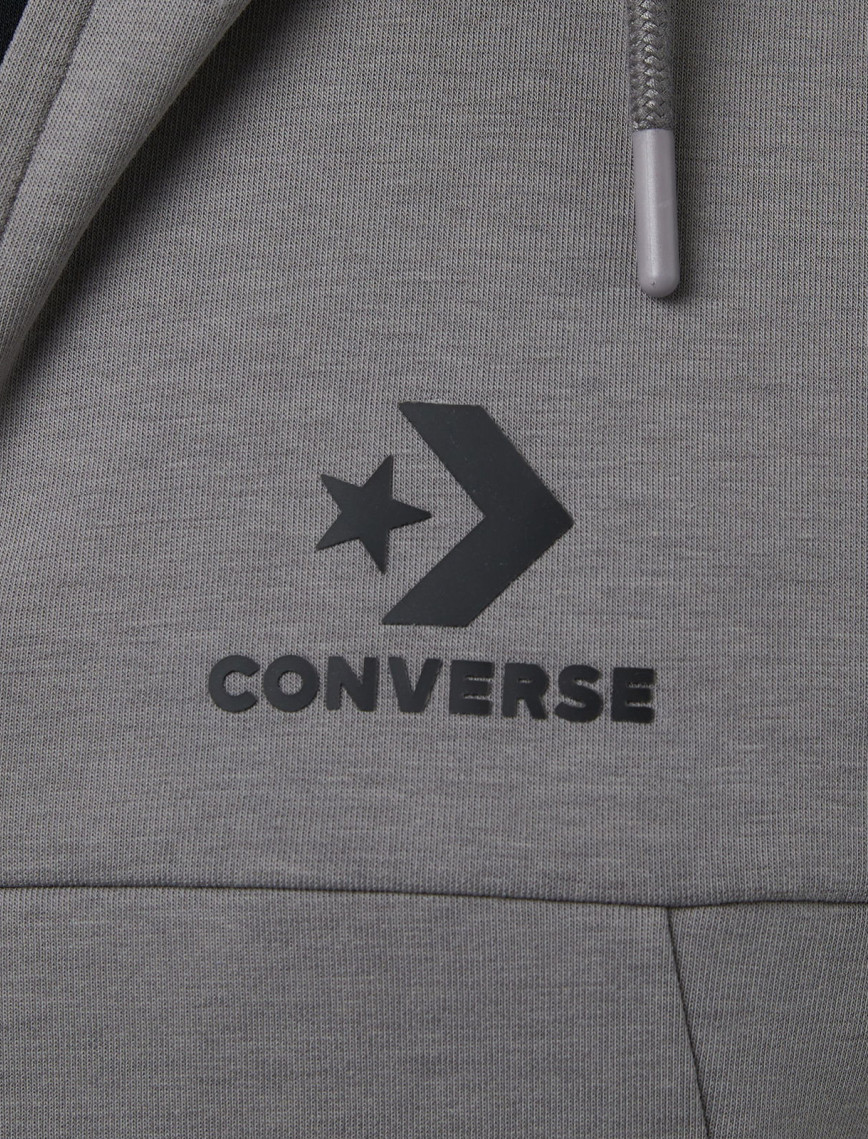 Converse Star Chevron Baskılı Erkek Regular Fit Gri Hoodie