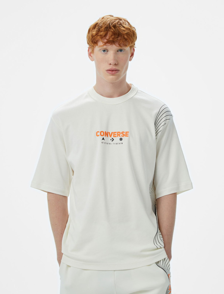 Converse Star Chevron Baskılı Erkek Oversize Fit Gri T-Shirt Converse Star Chevron Baskılı Erkek Oversize Fit Gri T-Shirt