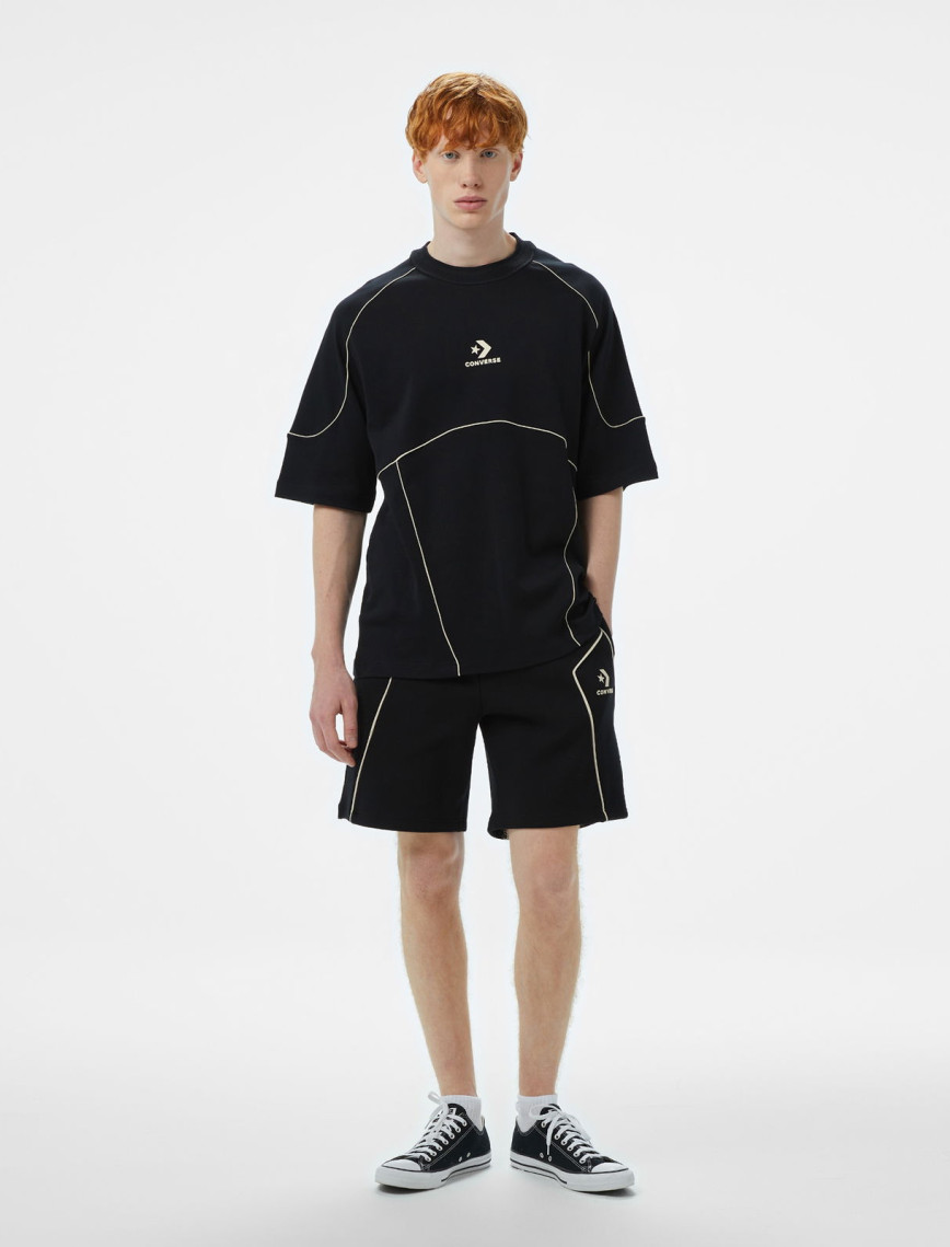 Converse Star Chevron Baskılı Erkek Oversize Fit Siyah T-Shirt Converse Star Chevron Baskılı Erkek Oversize Fit Siyah T-Shirt