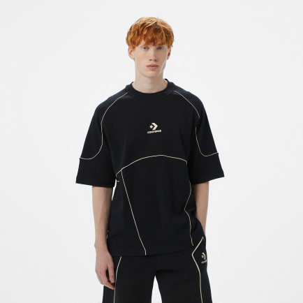 Converse Star Chevron Baskılı Erkek Oversize Fit Siyah T-Shirt Converse Star Chevron Baskılı Erkek Oversize Fit Siyah T-Shirt