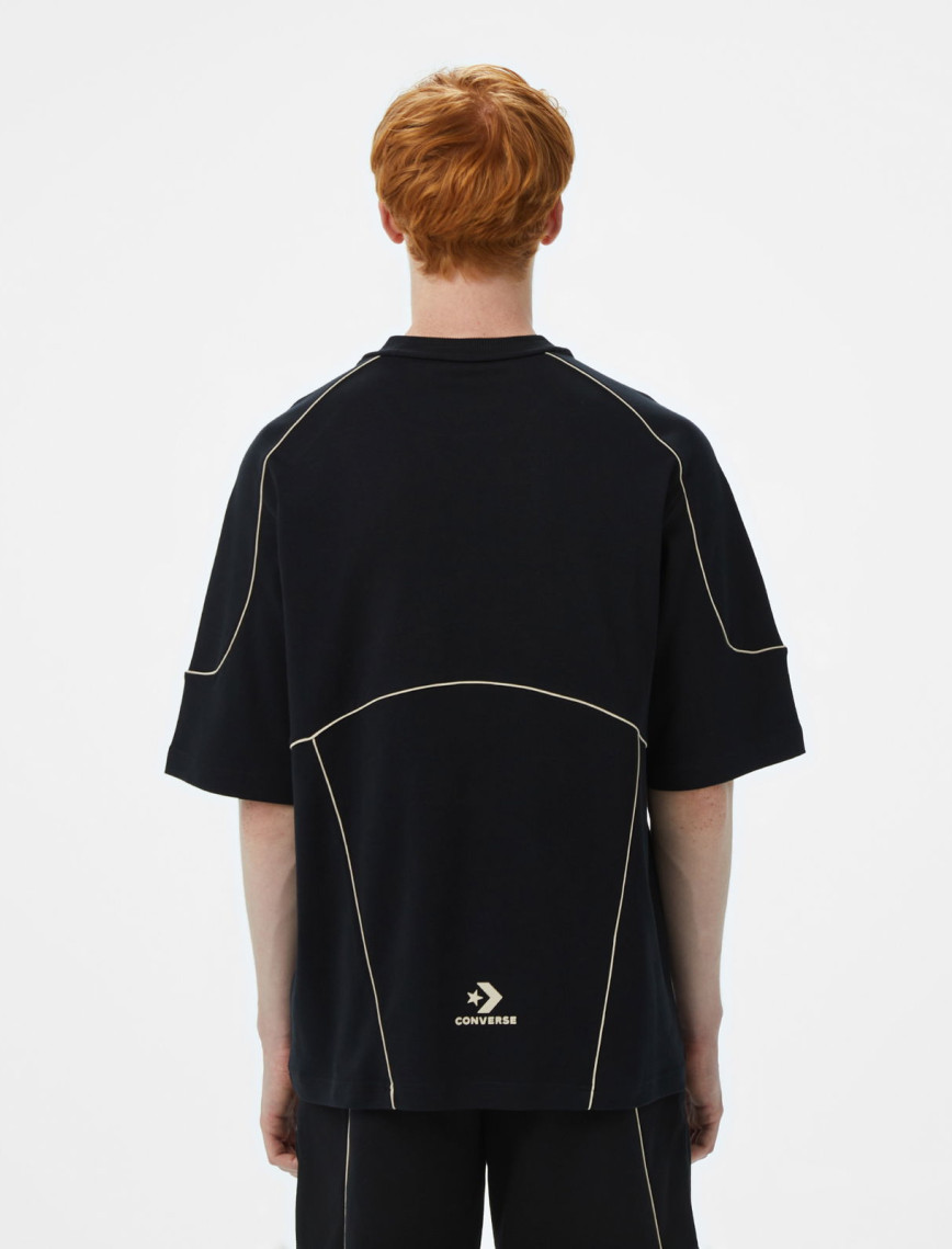 Converse Star Chevron Baskılı Erkek Oversize Fit Siyah T-Shirt Converse Star Chevron Baskılı Erkek Oversize Fit Siyah T-Shirt