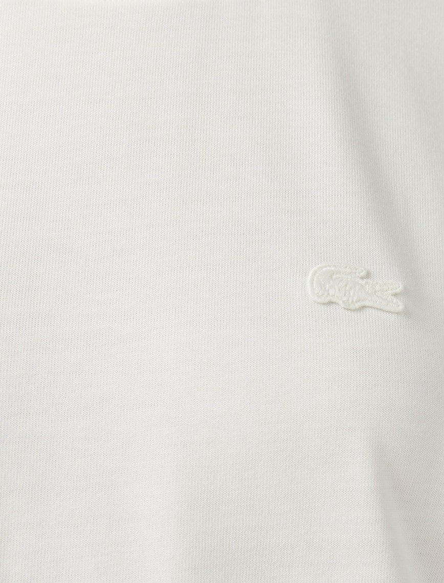 Lacoste Kadın Loose Fit Bisiklet Yaka Beyaz T-Shirt