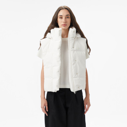 Lacoste Kadın Kapüşonlu Beyaz Yelek Lacoste Kadın Kapüşonlu Beyaz Yelek