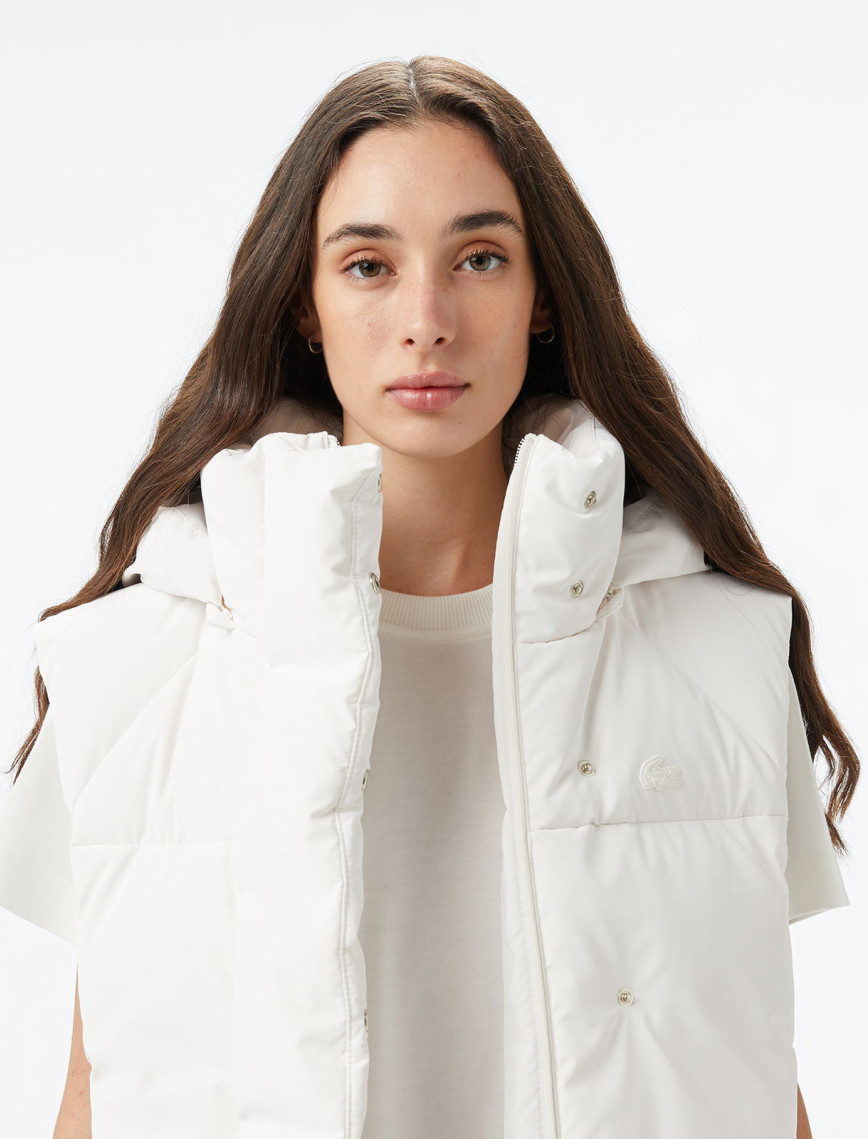 Lacoste Kadın Kapüşonlu Beyaz Yelek Lacoste Kadın Kapüşonlu Beyaz Yelek