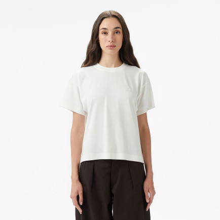 Lacoste Kadın Loose Fit Bisiklet Yaka Beyaz T-Shirt Lacoste Kadın Loose Fit Bisiklet Yaka Beyaz T-Shirt