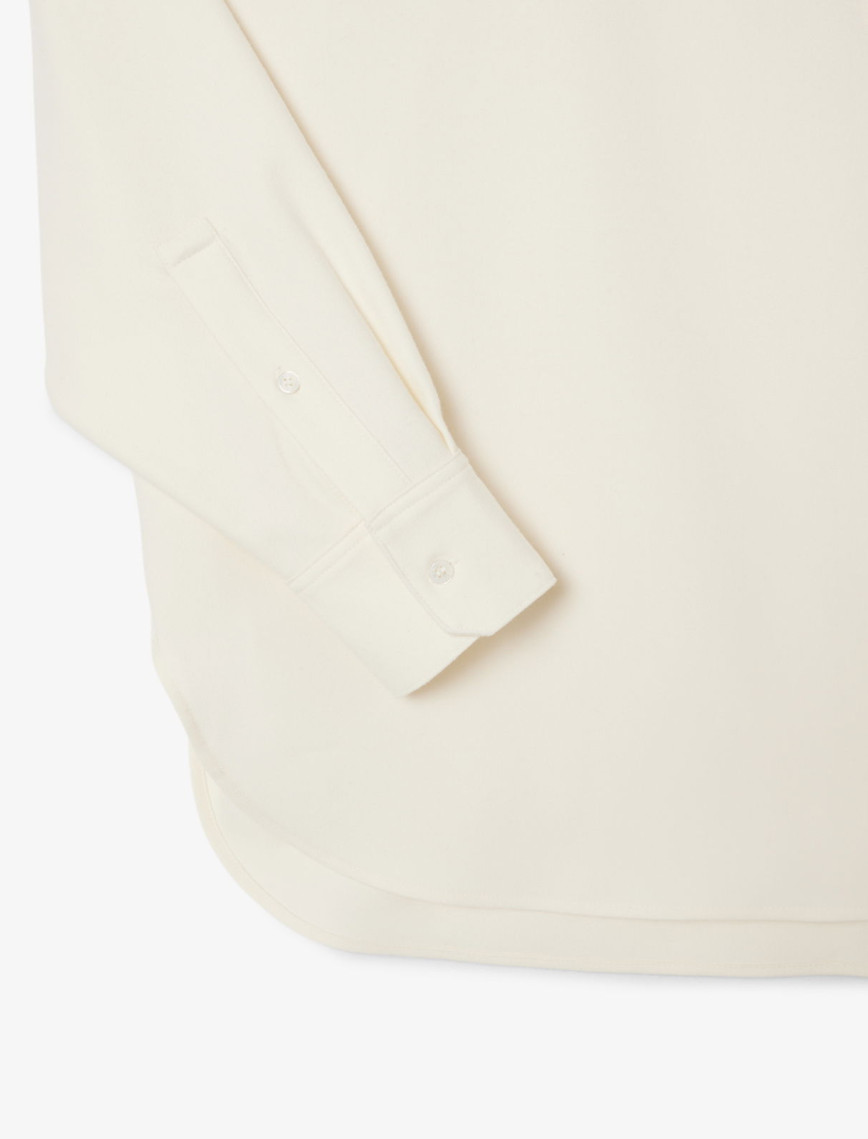 Lacoste Kadın Oversize Fit Polo Yaka Krem Sweatshirt