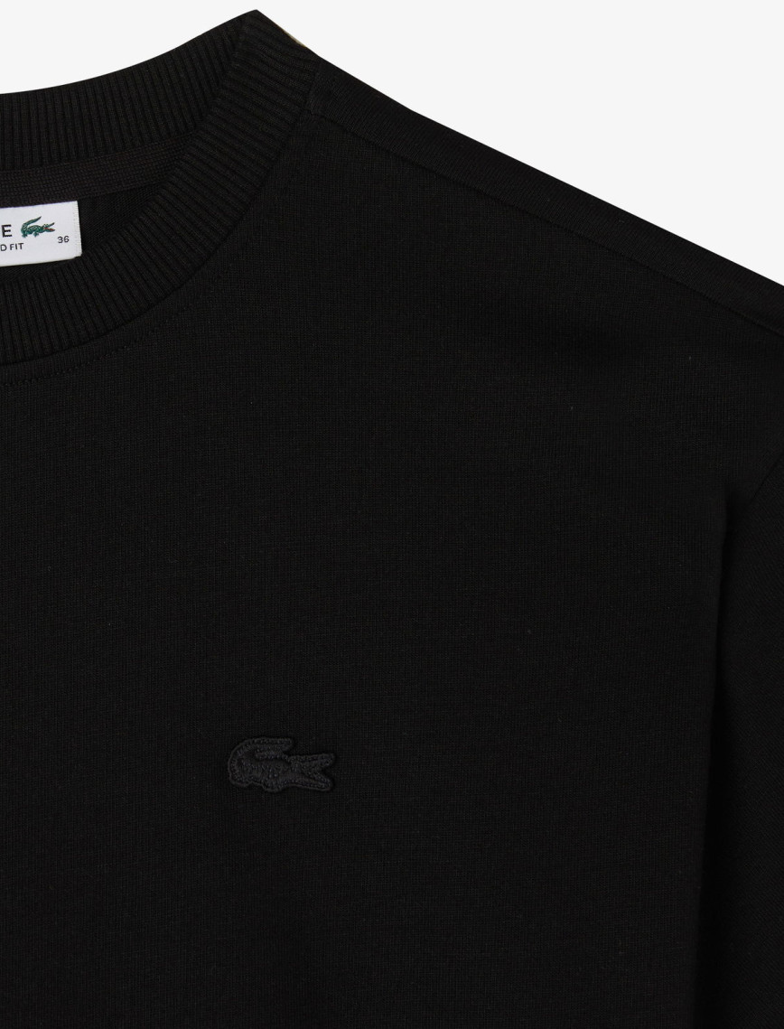 Lacoste Kadın Loose Fit Bisiklet Yaka Siyah T-Shirt