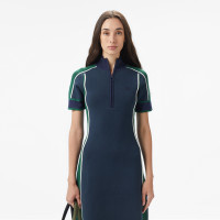 Lacoste Kadın Classic Fit Kısa Kollu Yarım Fermuarlı Renk Bloklu Lacivert Elbise Lacoste Kadın Classic Fit Kısa Kollu Yarım Fermuarlı Renk Bloklu Lacivert Elbise