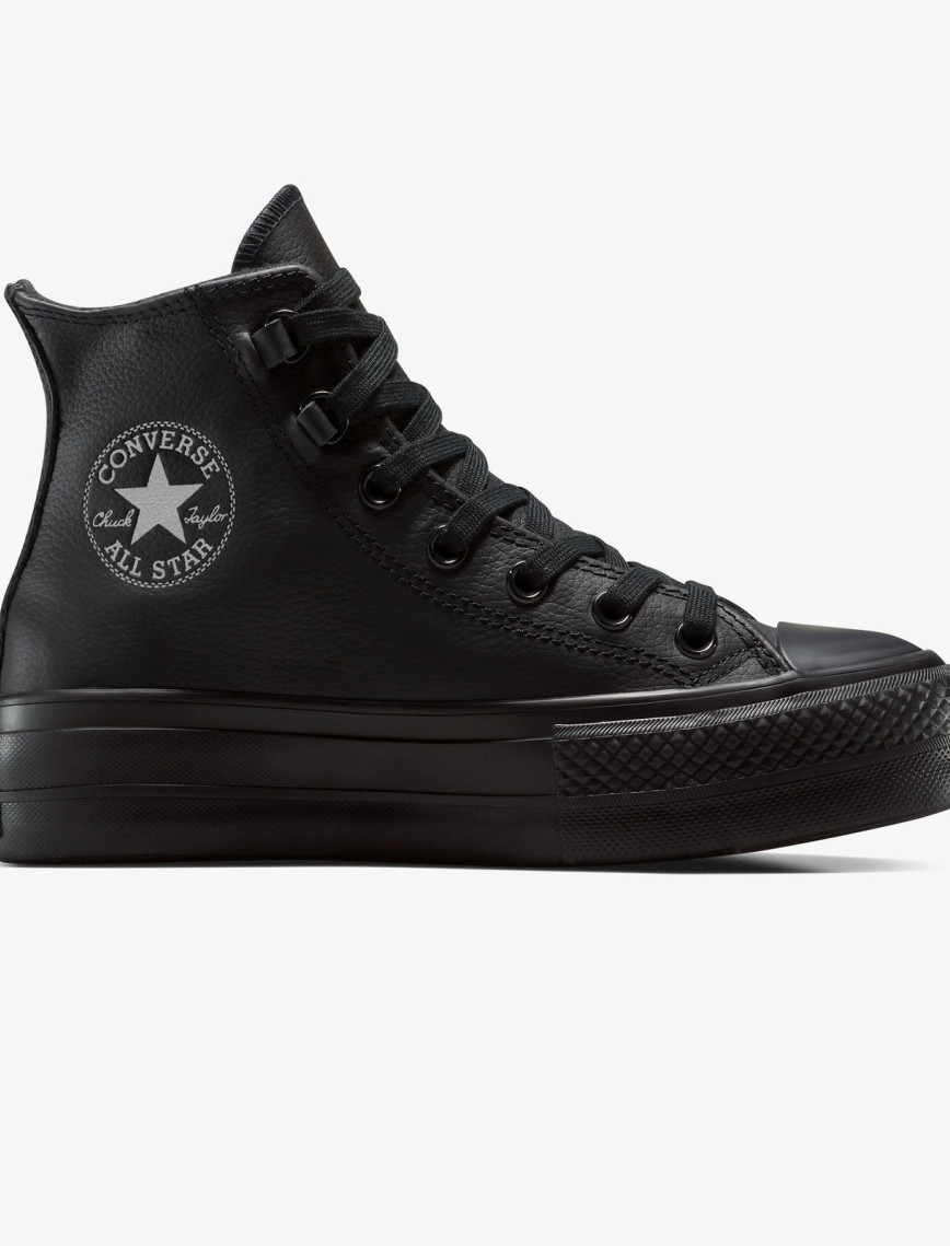 Converse Chuck Taylor All Star Lift Platform Deri Kadın Siyah Sneaker