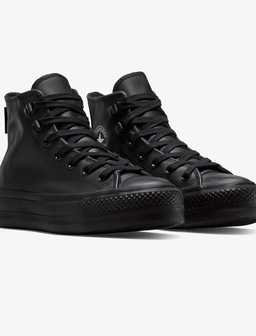 Converse Chuck Taylor All Star Lift Platform Deri Kadın Siyah Sneaker