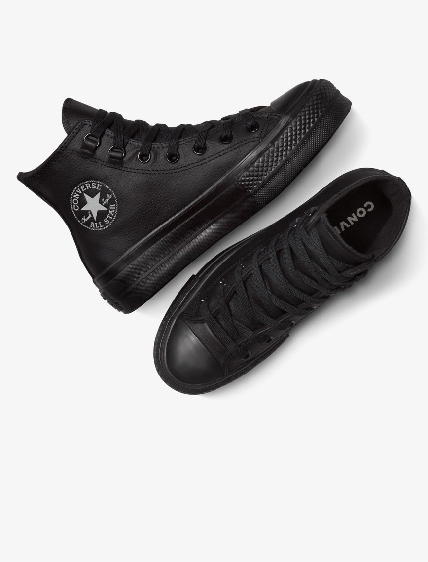Converse Chuck Taylor All Star Lift Platform Deri Kadın Siyah Sneaker