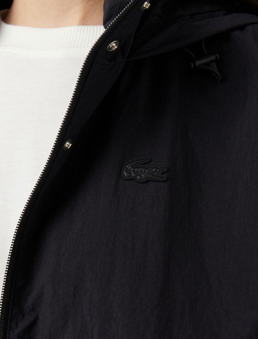 Lacoste Kadın Kapüşonlu Siyah Mont