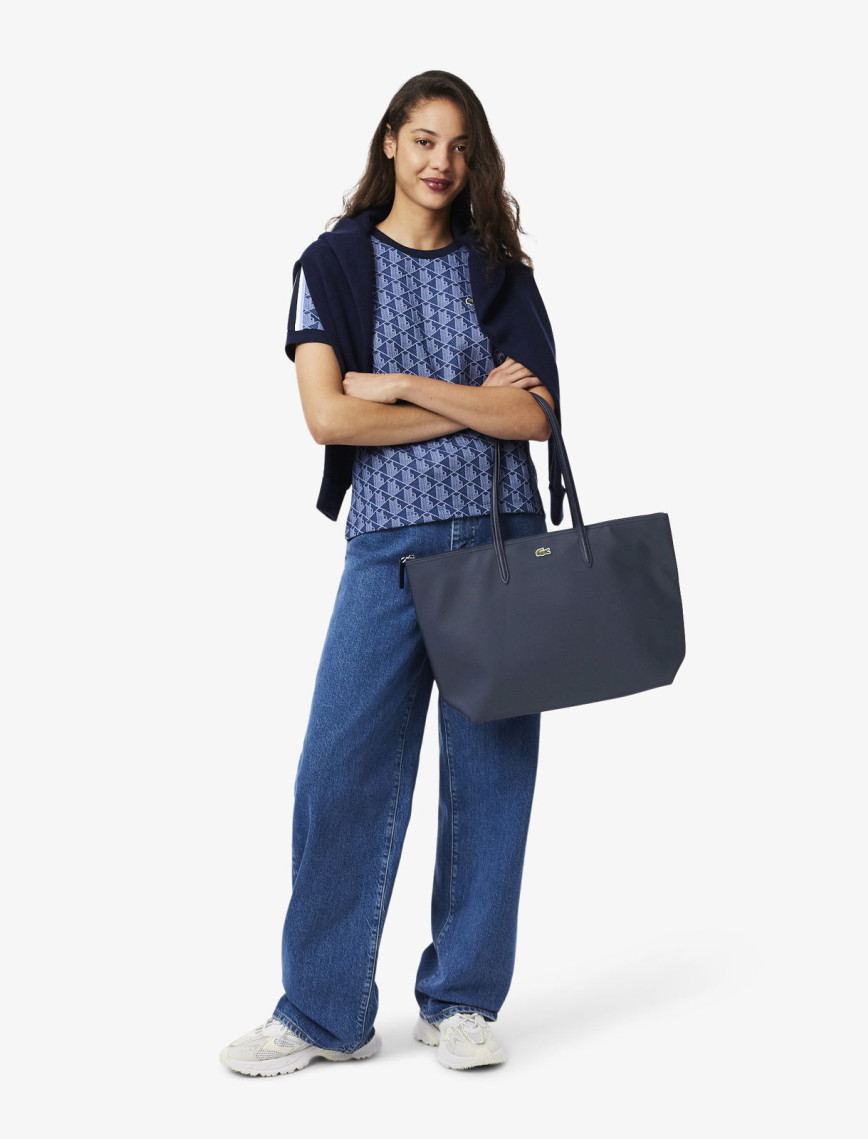 Lacoste Large L.12.12 Kadın Lacivert Omuz Çantası