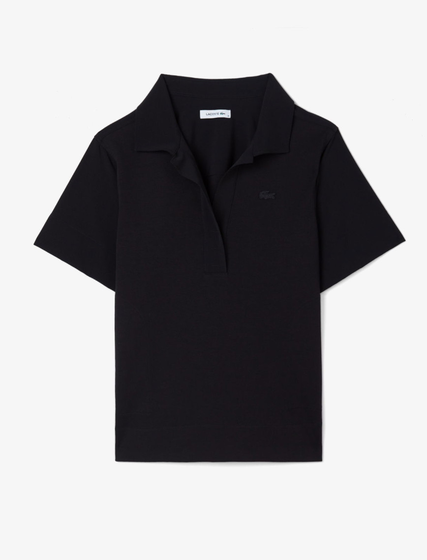 Lacoste Kadın Truvakar Kollu Siyah Polo Lacoste Kadın Truvakar Kollu Siyah Polo