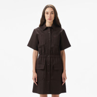 Lacoste Kadın Classic Fit Kısa Kollu Kahverengi Elbise Lacoste Kadın Classic Fit Kısa Kollu Kahverengi Elbise