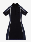 Lacoste Kadın Classic Fit Kısa Kollu Yarım Fermuarlı Renk Bloklu Lacivert Elbise