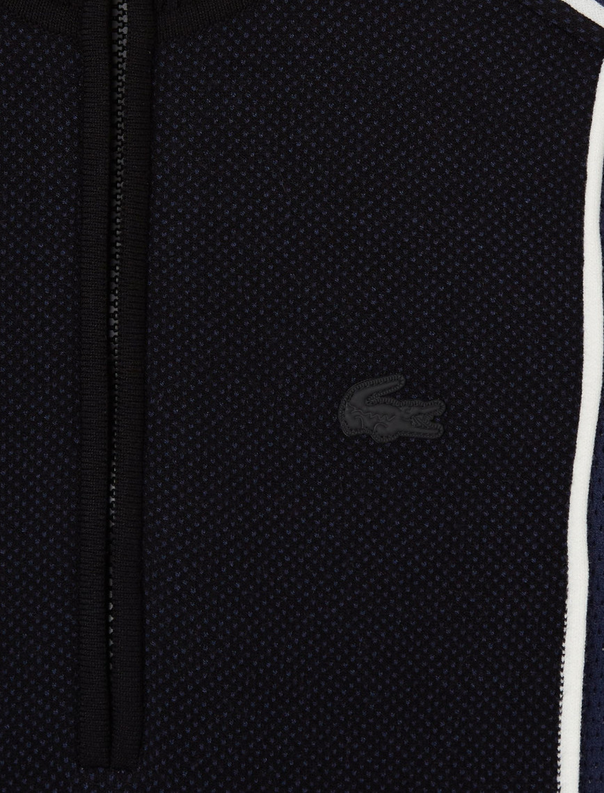 Lacoste Kadın Classic Fit Kısa Kollu Yarım Fermuarlı Renk Bloklu Siyah Elbise Lacoste Kadın Classic Fit Kısa Kollu Yarım Fermuarlı Renk Bloklu Siyah Elbise