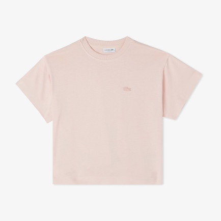 Lacoste Kadın Loose Fit Bisiklet Yaka Pembe T-Shirt Lacoste Kadın Loose Fit Bisiklet Yaka Pembe T-Shirt