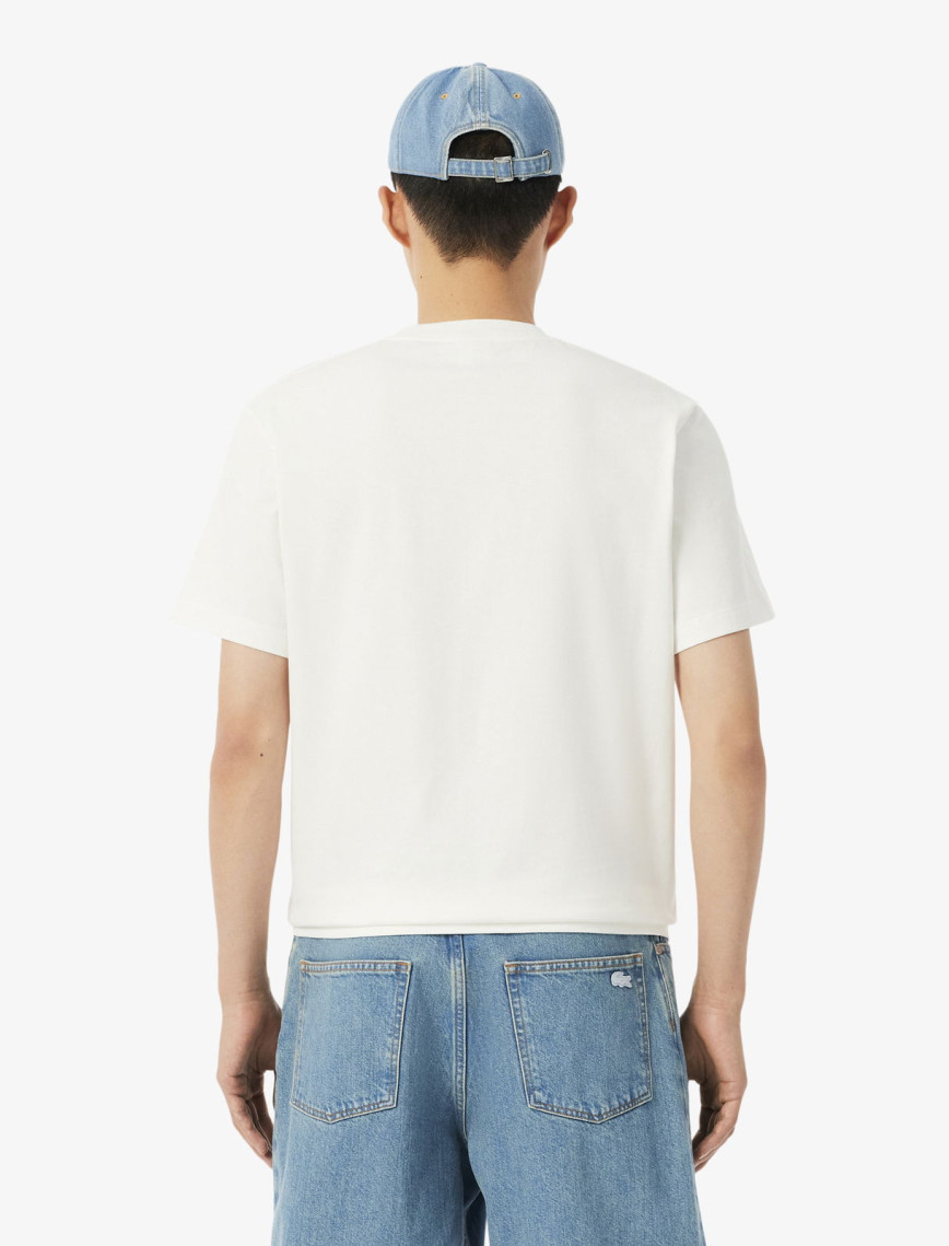 Lacoste Erkek Classic Fit Bisiklet Yaka Beyaz T-Shirt Lacoste Erkek Classic Fit Bisiklet Yaka Beyaz T-Shirt