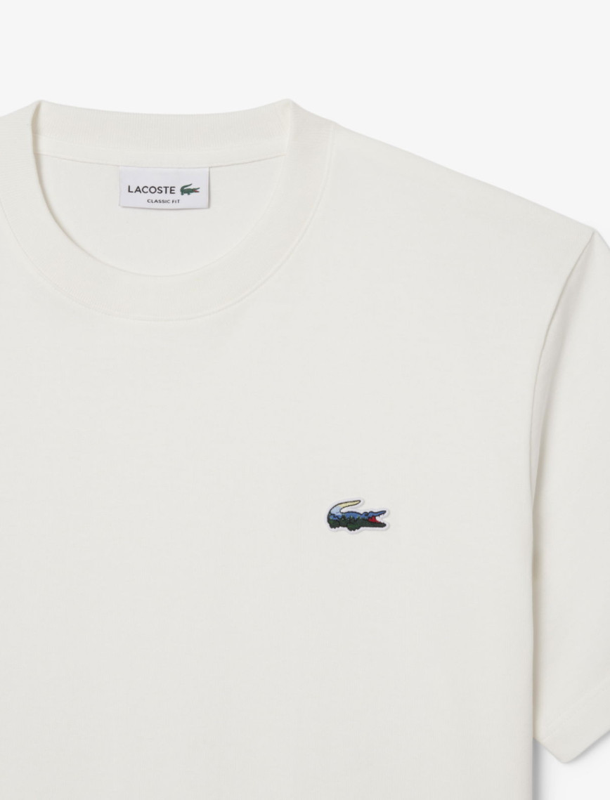 Lacoste Erkek Classic Fit Bisiklet Yaka Beyaz T-Shirt Lacoste Erkek Classic Fit Bisiklet Yaka Beyaz T-Shirt